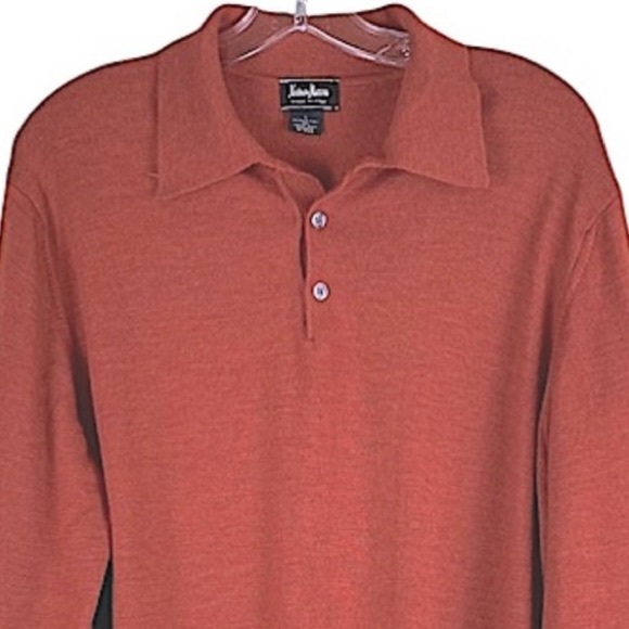 Neiman Marcus Made In Italy 100% Merino Wool Long Sleeve Polo Sweater Shirt Sz L - Picture 6 of 9
